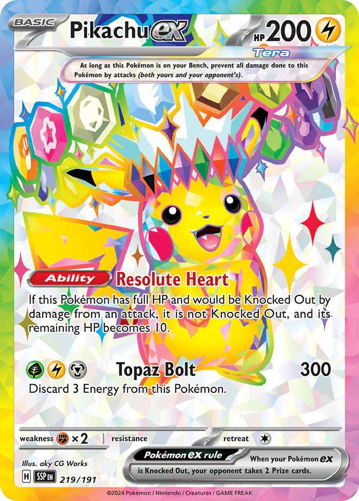 Pikachu ex - 219/191 - Inglés